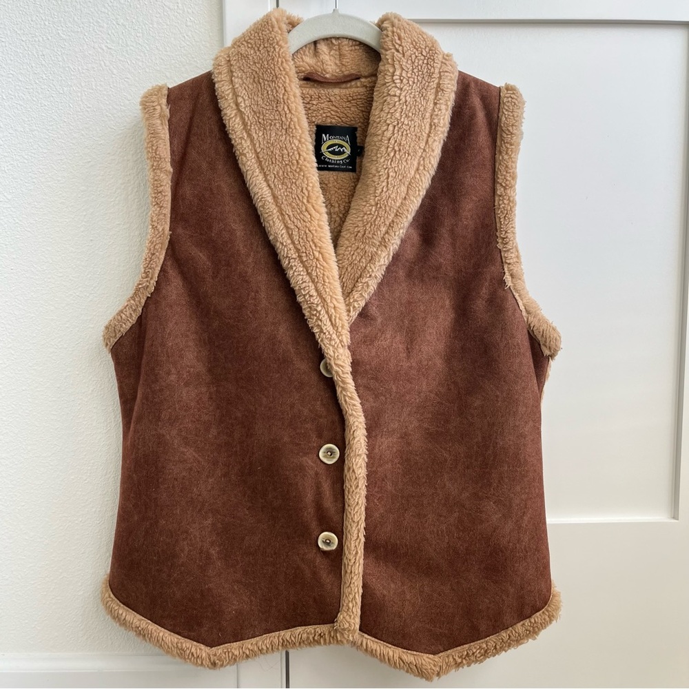 Brown Sherpa-Lined Vest